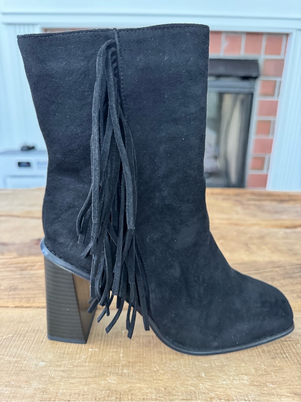 Fringe Pleather Suede Boots By NY&Co ~ Size 10